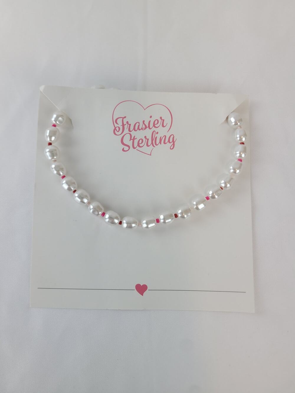 Frasier Sterling Feeling Dreamy Choker Necklace Faux River Pearls 12 inch New